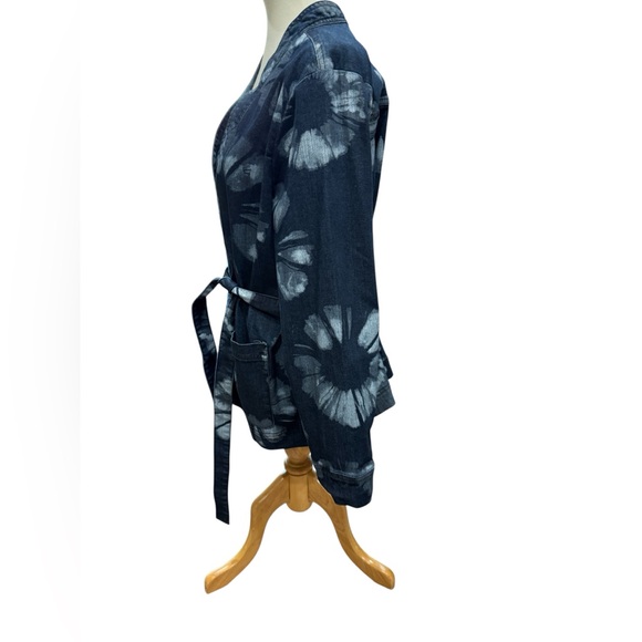 LOGO by Lori Goldstein Women's Shibori Print Denim Wrap Jacket 18 W - Picture 6 of 16